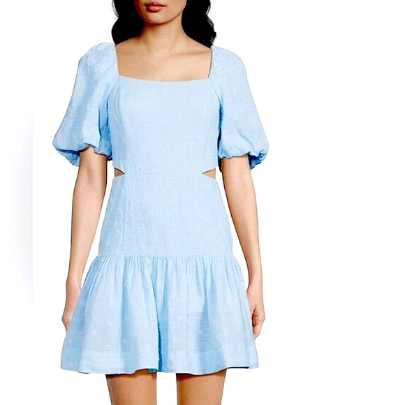 LILLY PULITZER “You Drive Me Daisy” blue Kylanne embroidered linen dress 14 NWT! - Picture 3 of 12